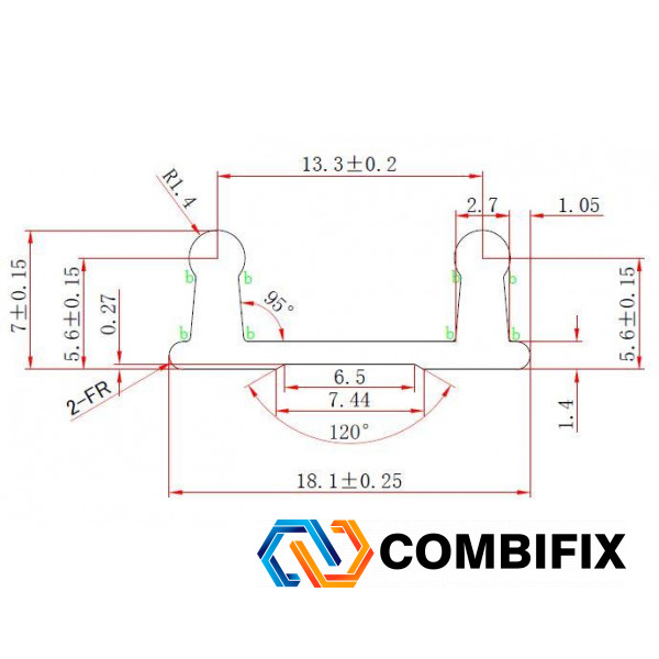 Напрямна нижня для розсувної системи стекла SISO L 2 m 22.26.030
